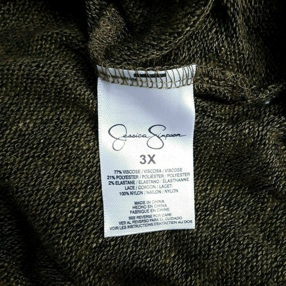 Jessica Simpson Top Women 3X Cold Shoulder Thin Op - Picture 7 of 8